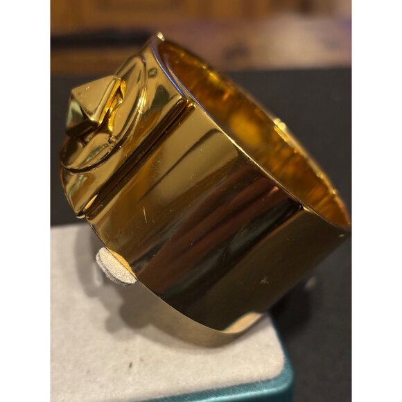 Kate Spade Gold-Tone Pyramide Stud Turnlock Bangle Bracelet - Picture 5 of 13